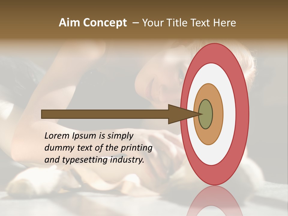 Young Ballerina Is Relaxing In Class Room PowerPoint Template