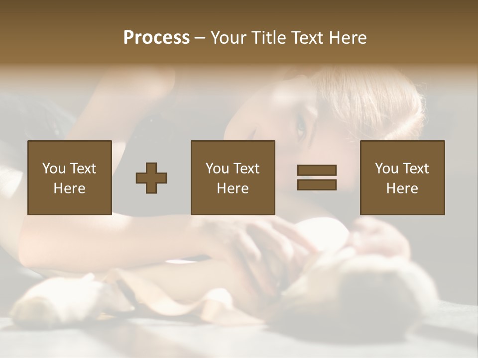 Young Ballerina Is Relaxing In Class Room PowerPoint Template