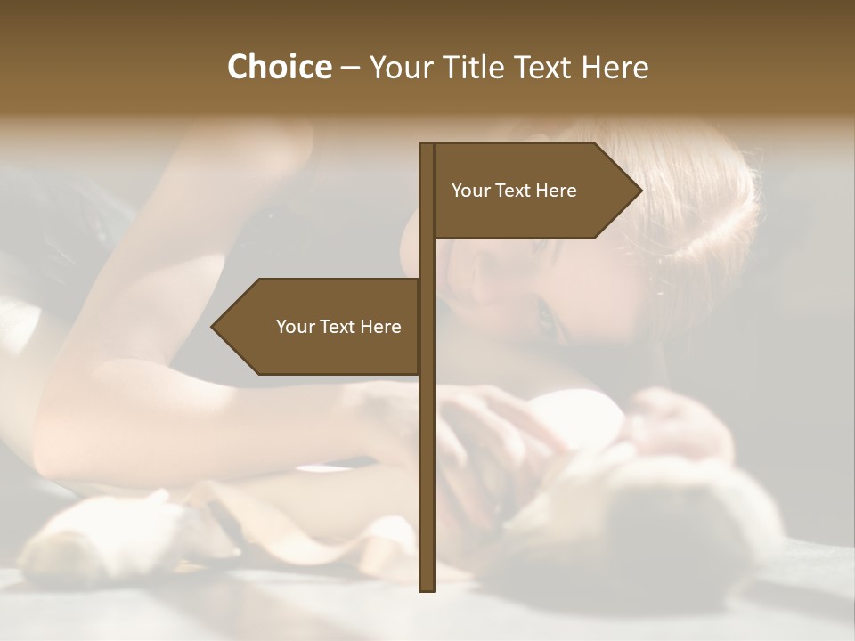 Young Ballerina Is Relaxing In Class Room PowerPoint Template