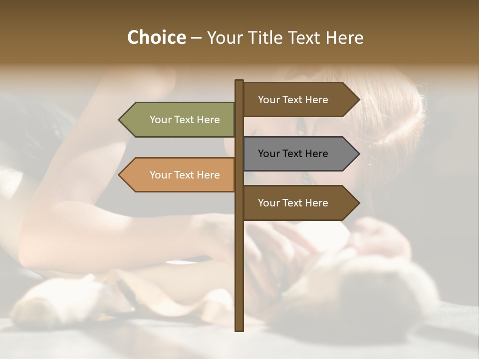 Young Ballerina Is Relaxing In Class Room PowerPoint Template