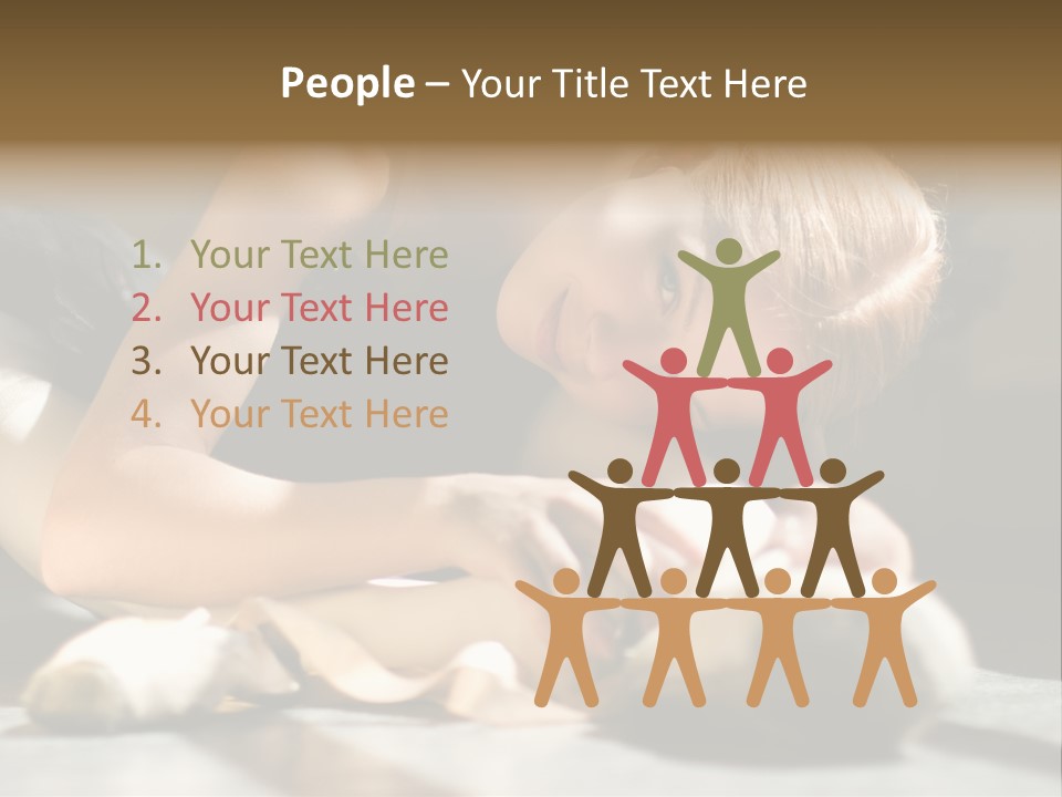 Young Ballerina Is Relaxing In Class Room PowerPoint Template