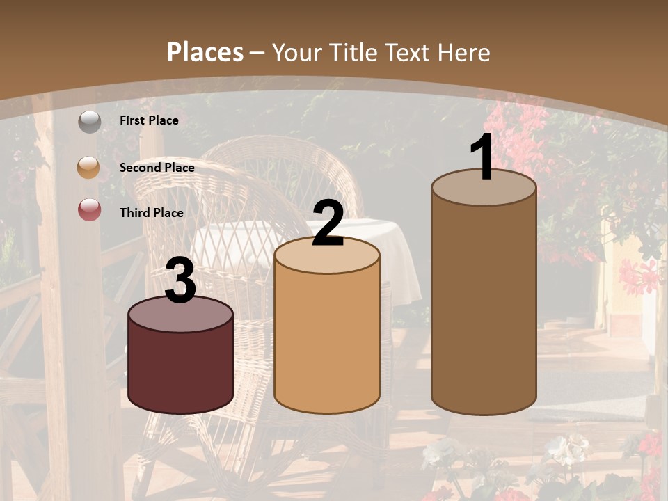 House Patio With Natural Wooden Patio Furniture PowerPoint Template