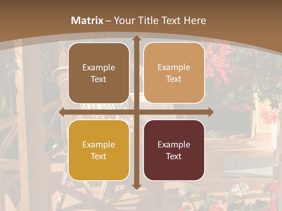 House Patio With Natural Wooden Patio Furniture PowerPoint Template