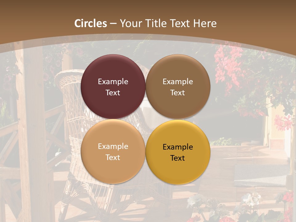 House Patio With Natural Wooden Patio Furniture PowerPoint Template