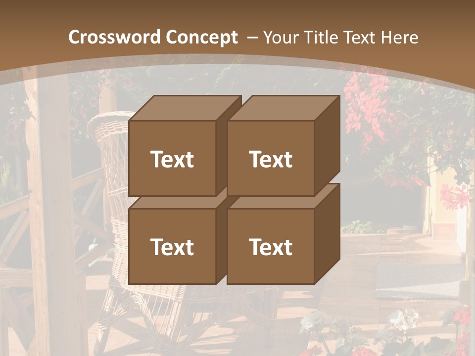 House Patio With Natural Wooden Patio Furniture PowerPoint Template