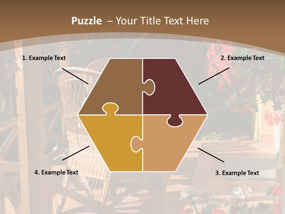 House Patio With Natural Wooden Patio Furniture PowerPoint Template