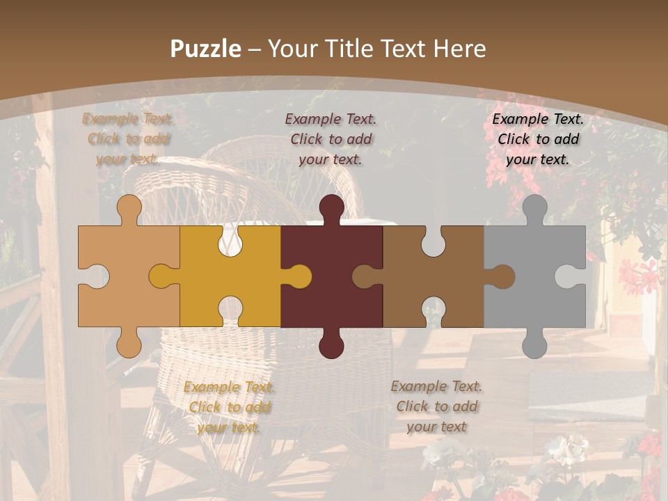 House Patio With Natural Wooden Patio Furniture PowerPoint Template