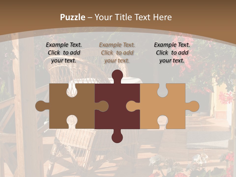 House Patio With Natural Wooden Patio Furniture PowerPoint Template