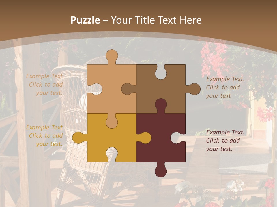 House Patio With Natural Wooden Patio Furniture PowerPoint Template