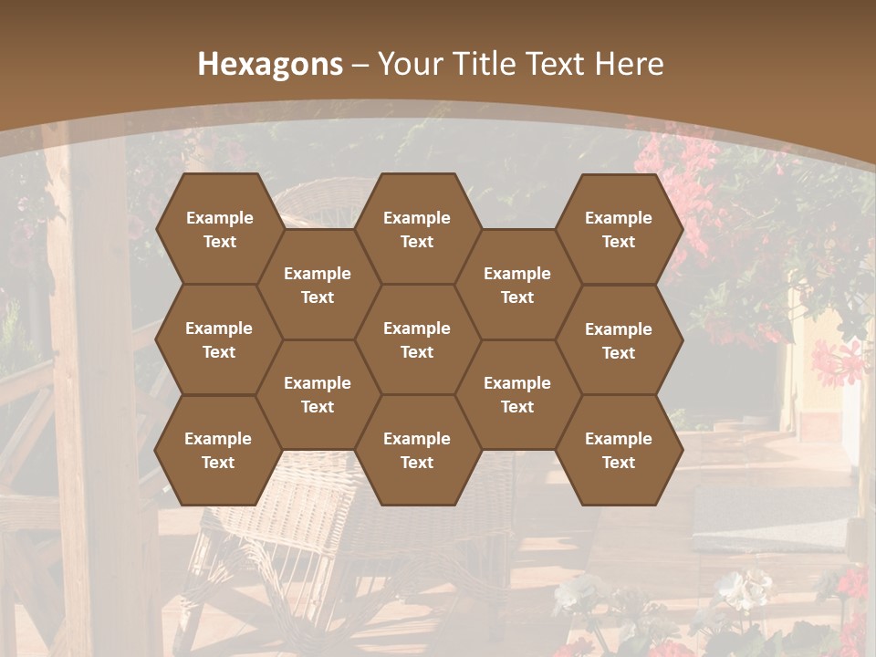 House Patio With Natural Wooden Patio Furniture PowerPoint Template