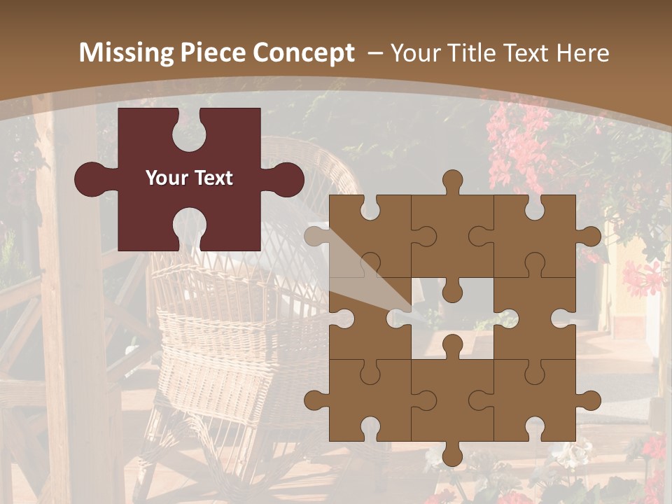 House Patio With Natural Wooden Patio Furniture PowerPoint Template