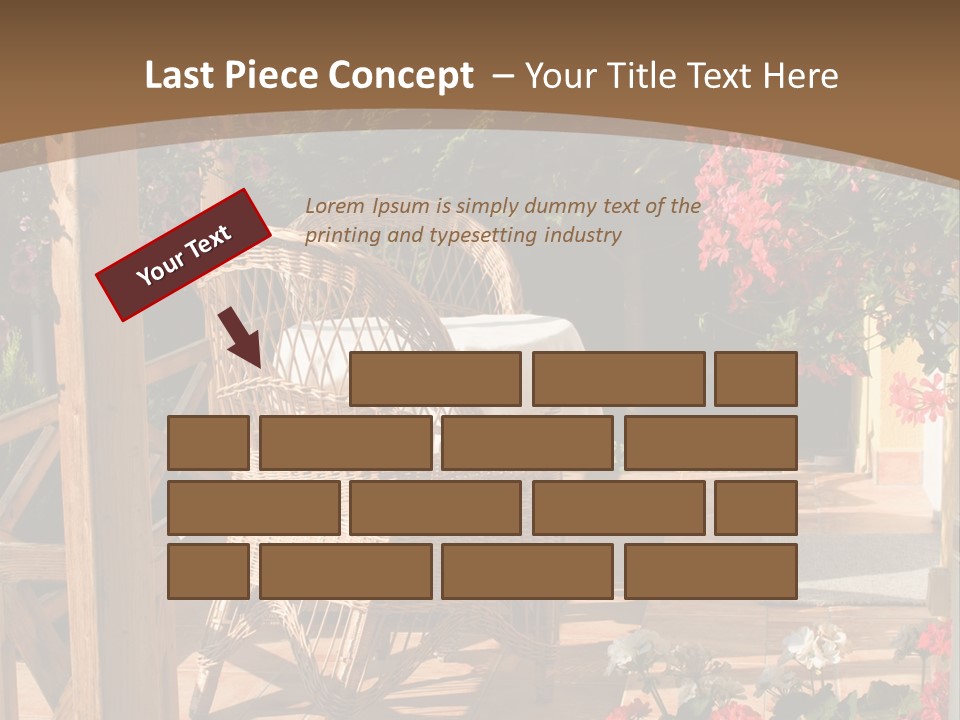 House Patio With Natural Wooden Patio Furniture PowerPoint Template