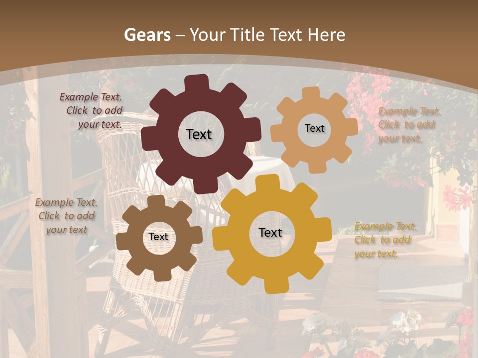 House Patio With Natural Wooden Patio Furniture PowerPoint Template