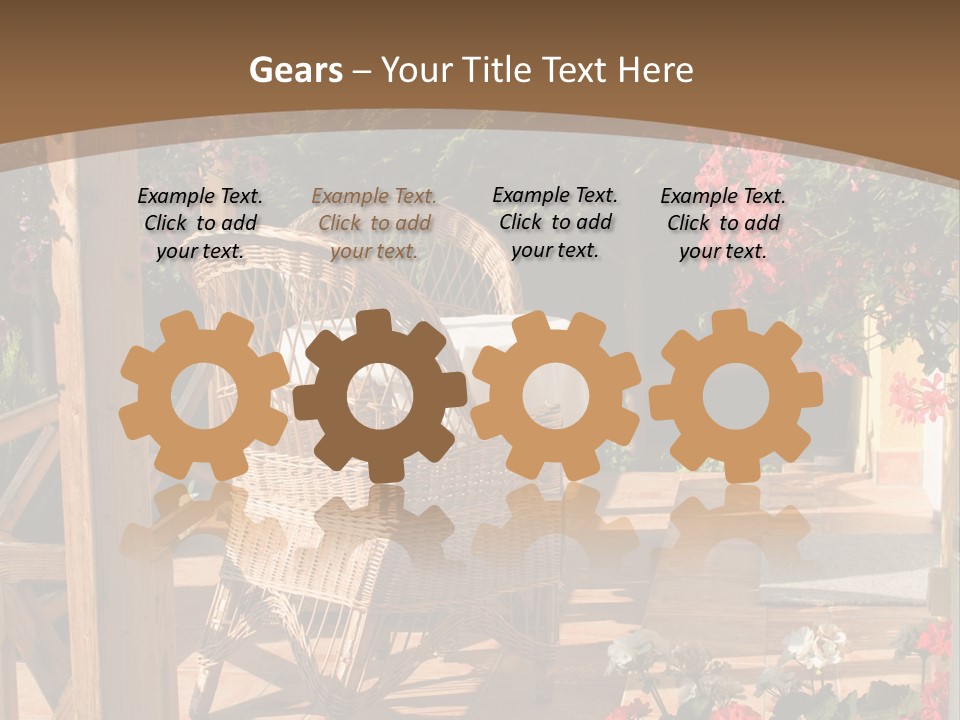 House Patio With Natural Wooden Patio Furniture PowerPoint Template