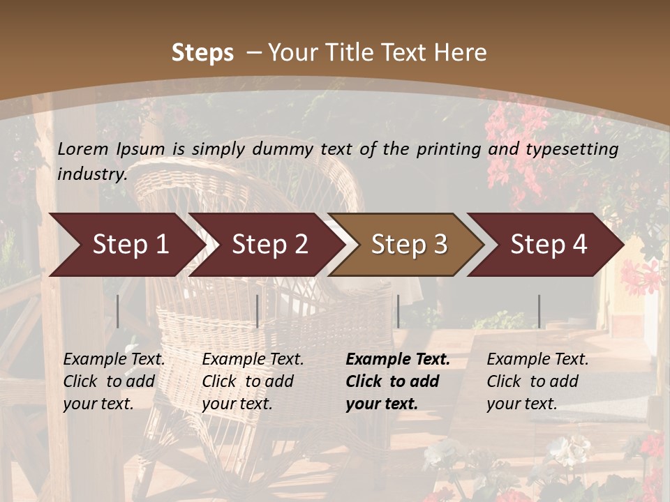 House Patio With Natural Wooden Patio Furniture PowerPoint Template