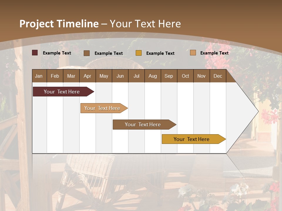 House Patio With Natural Wooden Patio Furniture PowerPoint Template