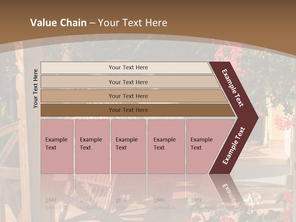 House Patio With Natural Wooden Patio Furniture PowerPoint Template
