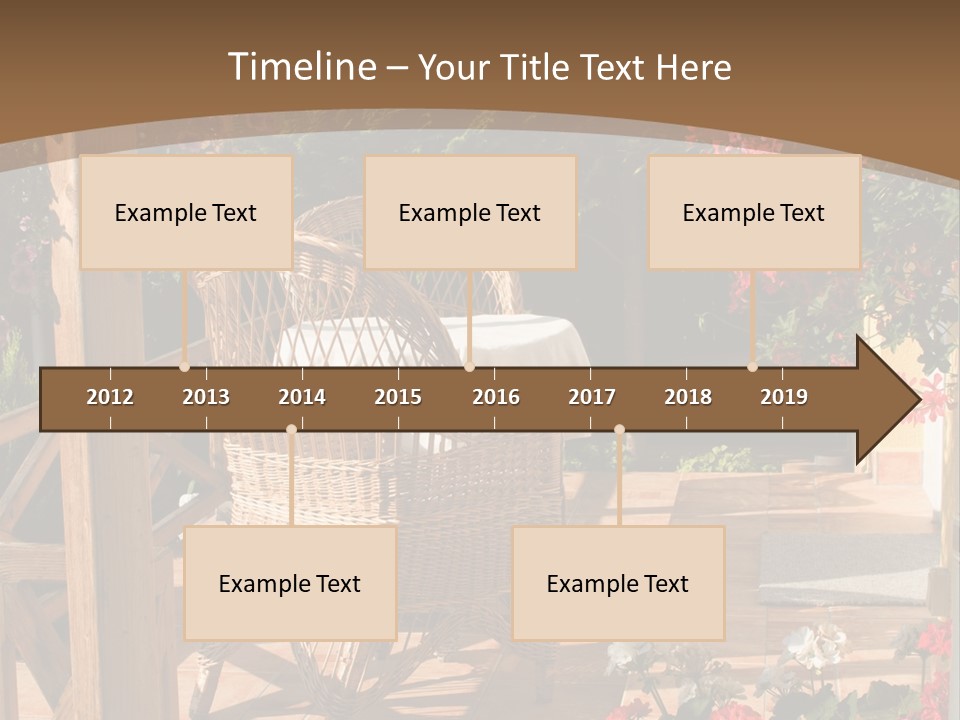 House Patio With Natural Wooden Patio Furniture PowerPoint Template