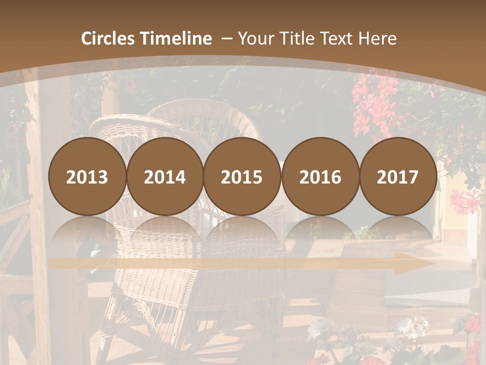 House Patio With Natural Wooden Patio Furniture PowerPoint Template