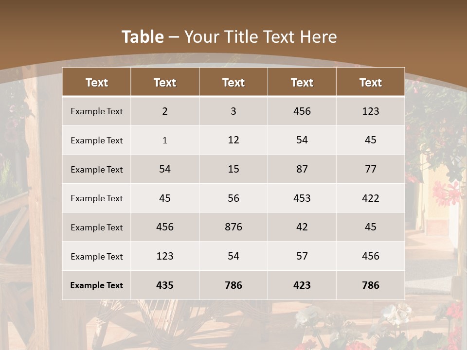 House Patio With Natural Wooden Patio Furniture PowerPoint Template