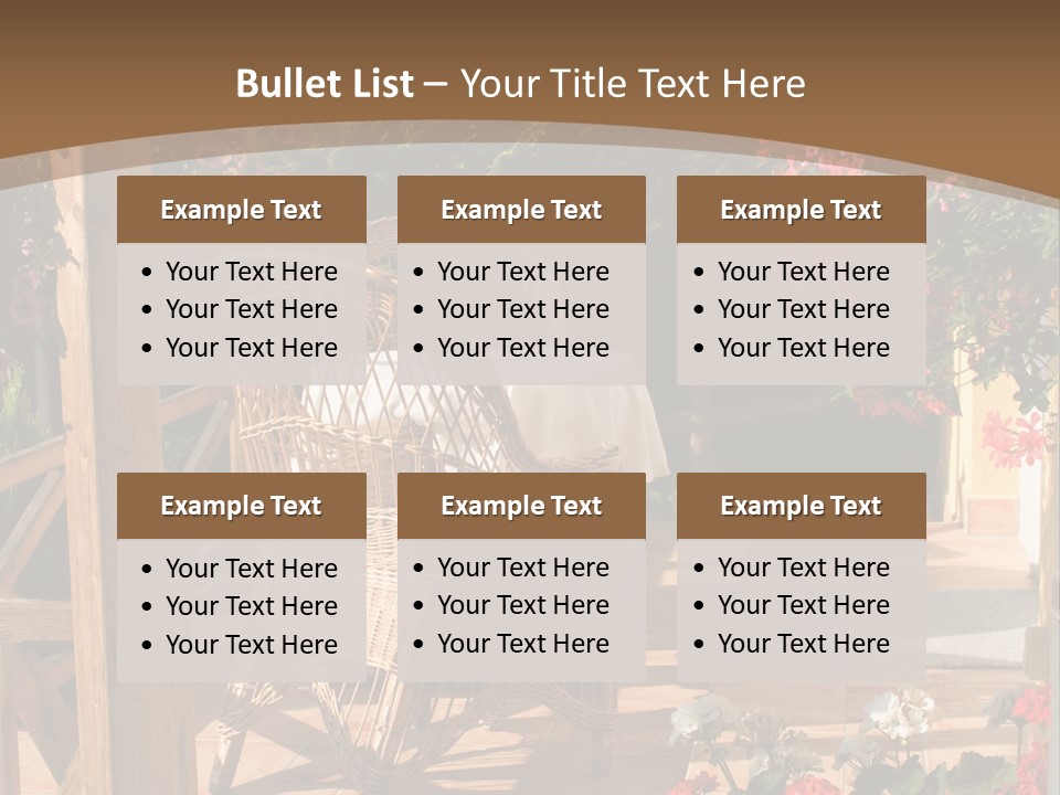 House Patio With Natural Wooden Patio Furniture PowerPoint Template