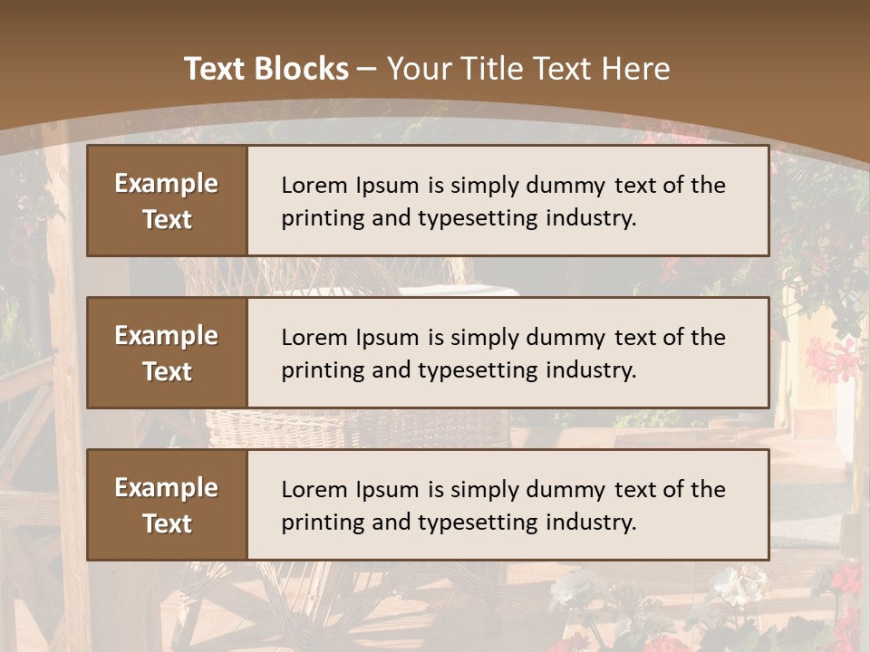 House Patio With Natural Wooden Patio Furniture PowerPoint Template