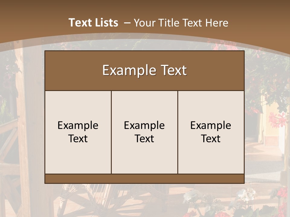 House Patio With Natural Wooden Patio Furniture PowerPoint Template