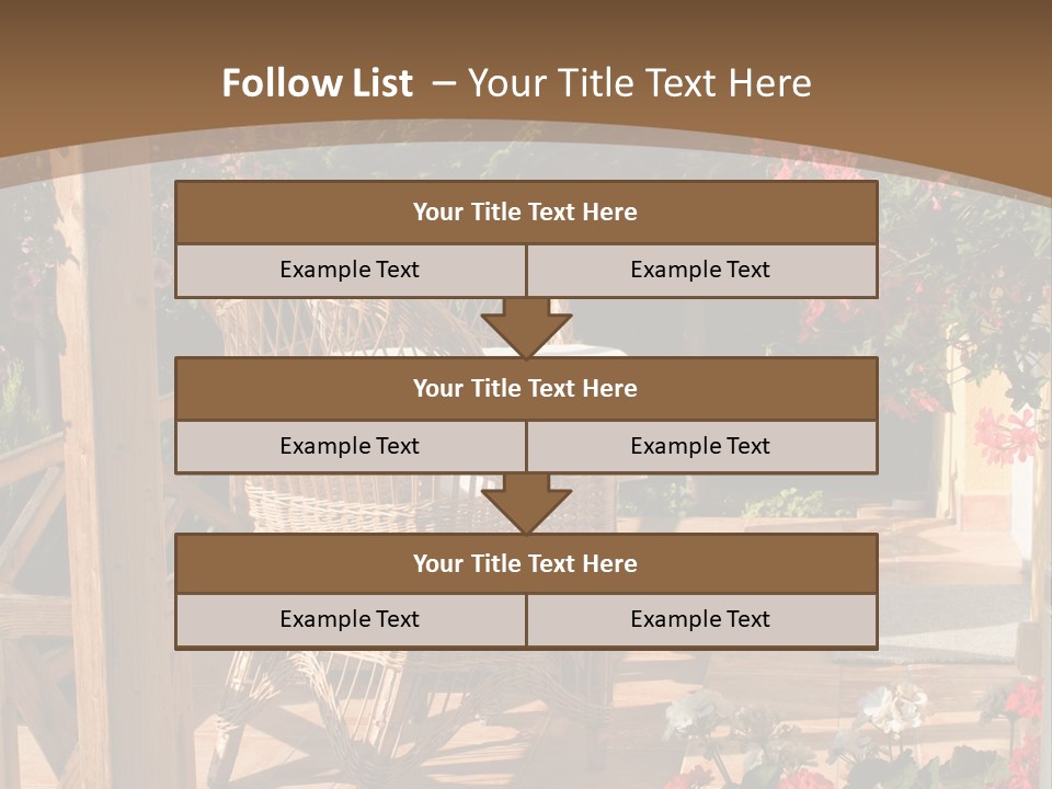 House Patio With Natural Wooden Patio Furniture PowerPoint Template