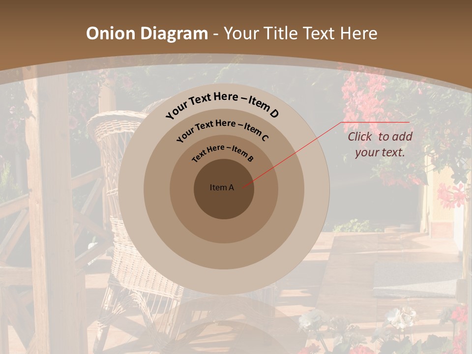 House Patio With Natural Wooden Patio Furniture PowerPoint Template