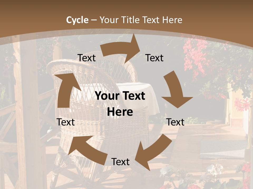 House Patio With Natural Wooden Patio Furniture PowerPoint Template