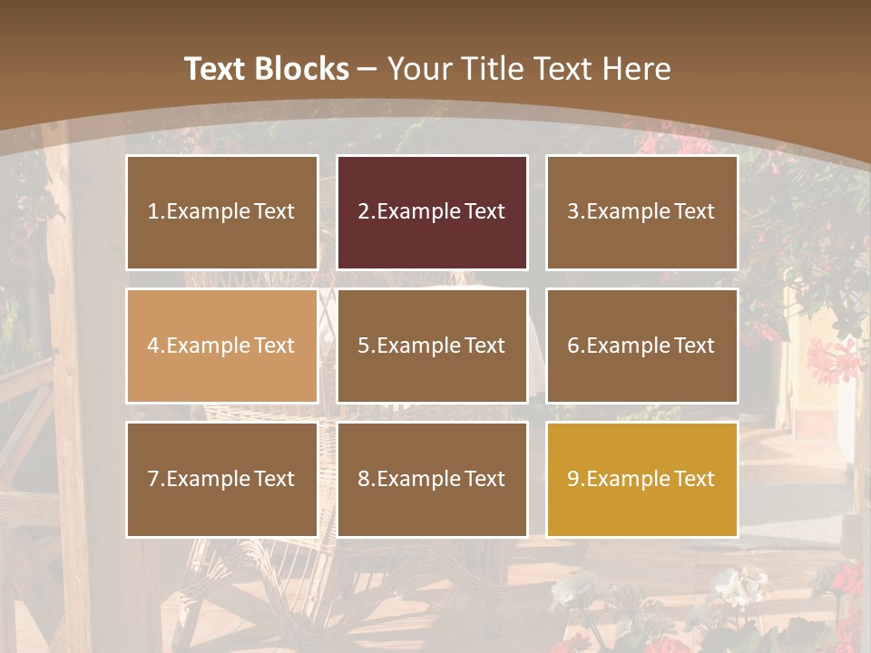 House Patio With Natural Wooden Patio Furniture PowerPoint Template