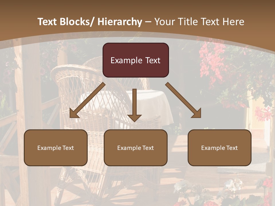 House Patio With Natural Wooden Patio Furniture PowerPoint Template