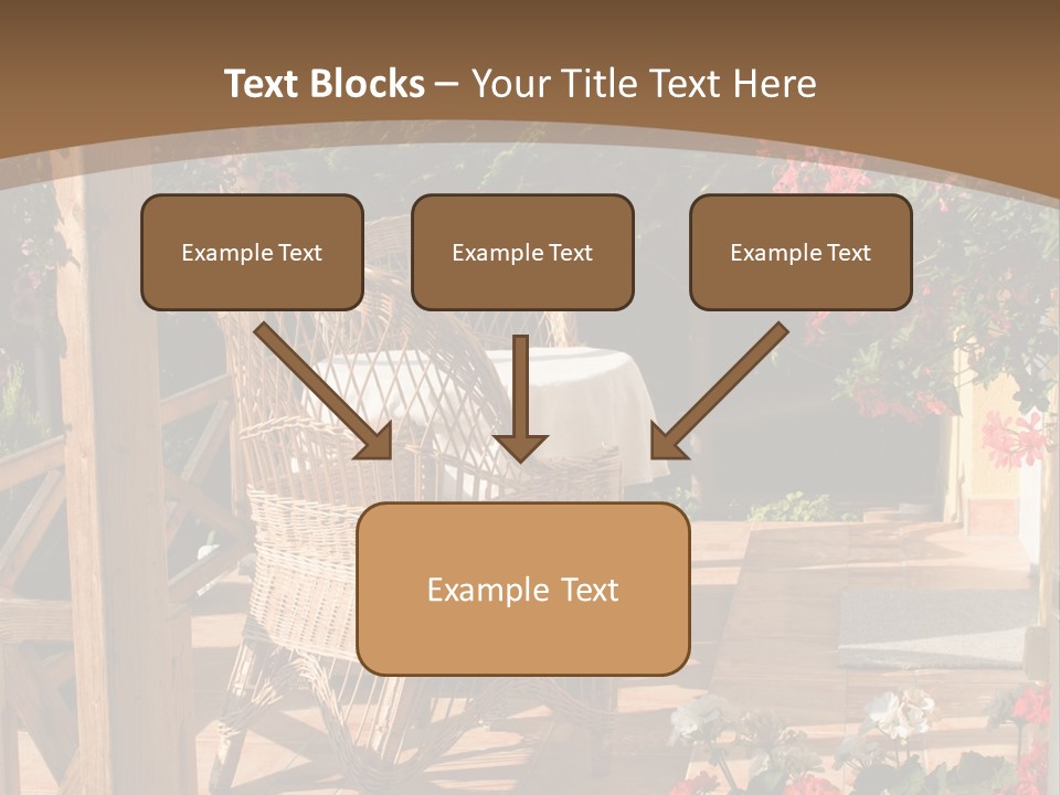 House Patio With Natural Wooden Patio Furniture PowerPoint Template
