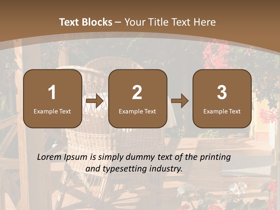 House Patio With Natural Wooden Patio Furniture PowerPoint Template