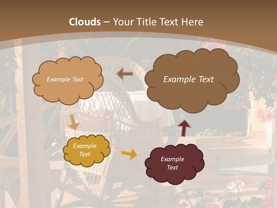House Patio With Natural Wooden Patio Furniture PowerPoint Template