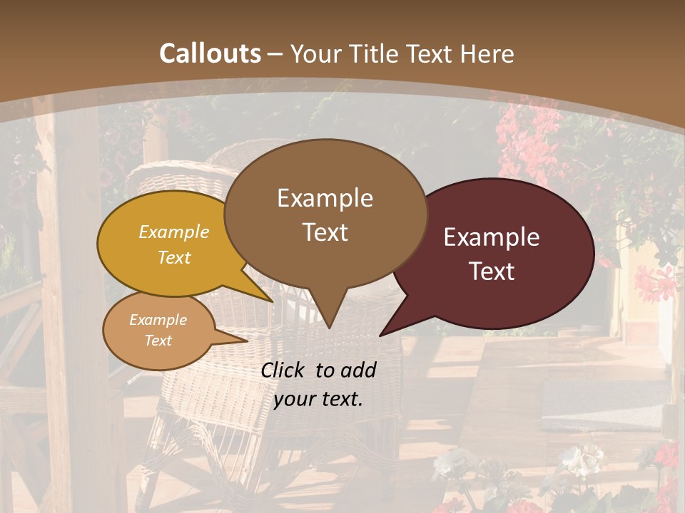 House Patio With Natural Wooden Patio Furniture PowerPoint Template