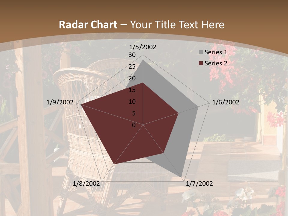 House Patio With Natural Wooden Patio Furniture PowerPoint Template