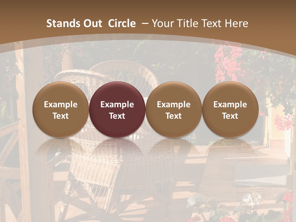 House Patio With Natural Wooden Patio Furniture PowerPoint Template