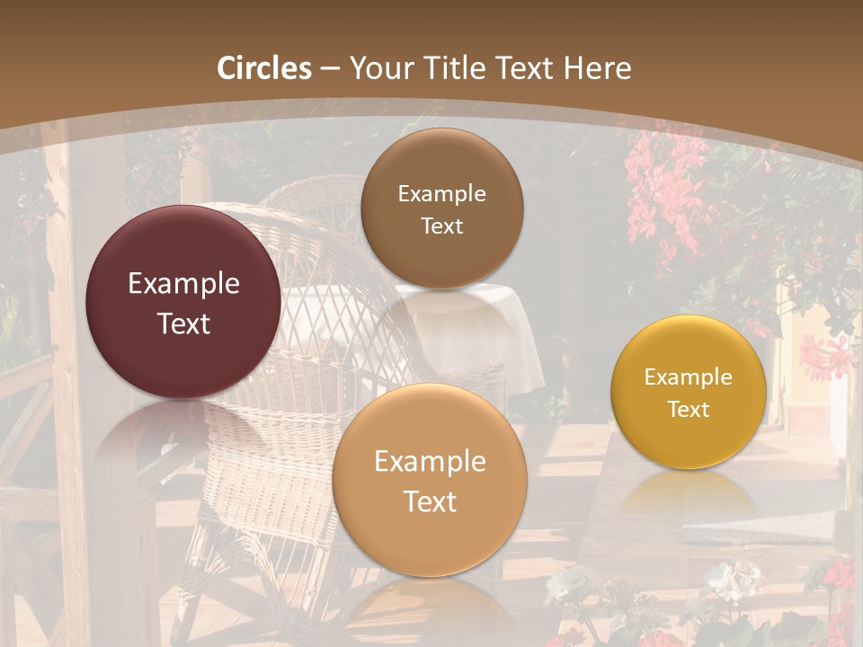 House Patio With Natural Wooden Patio Furniture PowerPoint Template