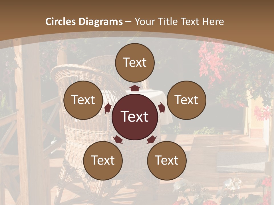 House Patio With Natural Wooden Patio Furniture PowerPoint Template