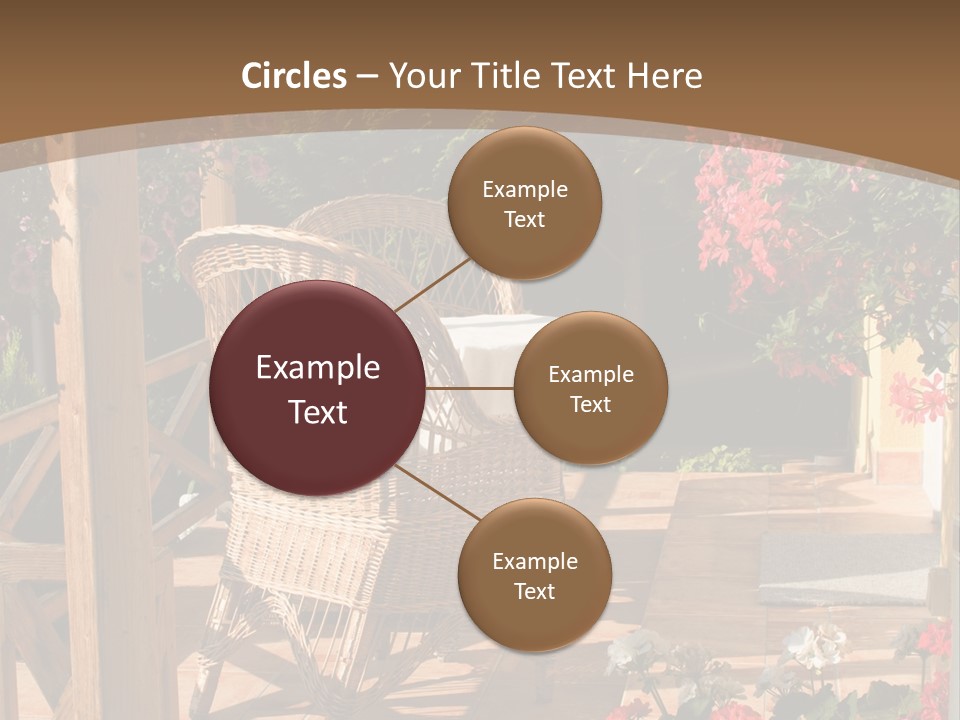House Patio With Natural Wooden Patio Furniture PowerPoint Template