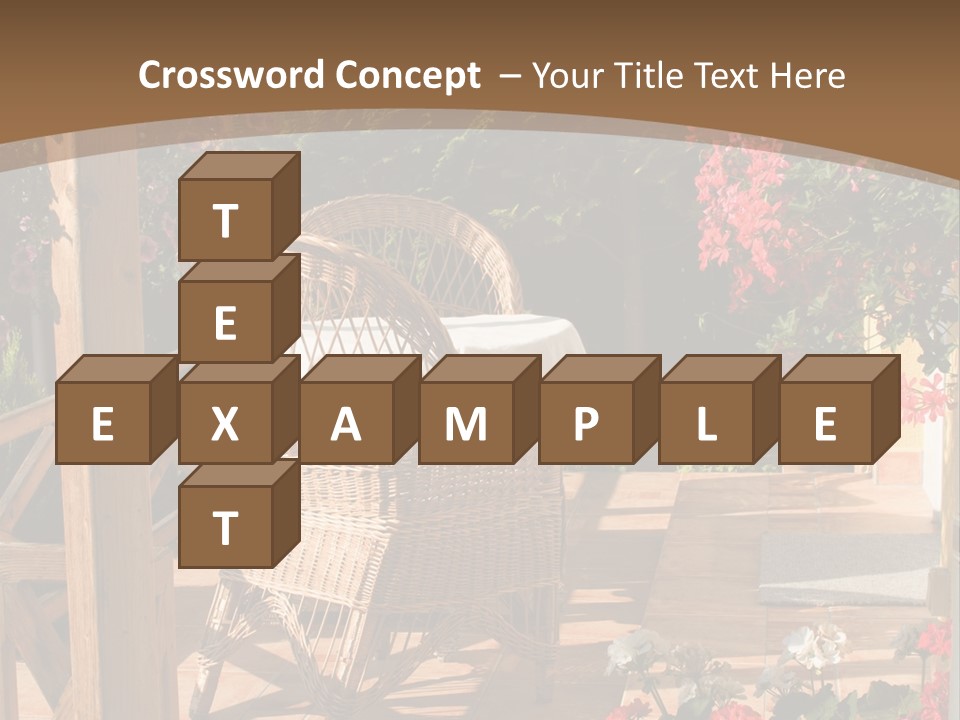 House Patio With Natural Wooden Patio Furniture PowerPoint Template