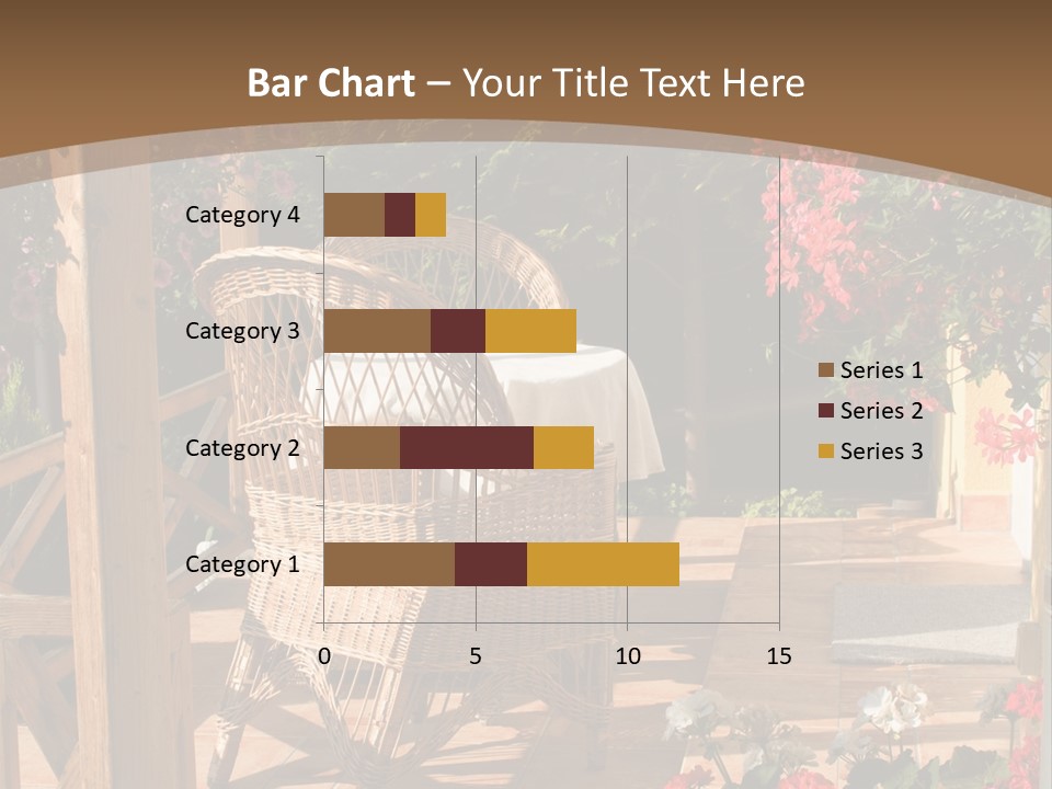 House Patio With Natural Wooden Patio Furniture PowerPoint Template