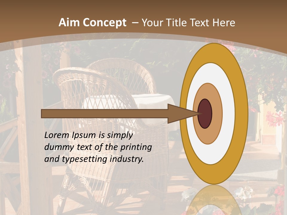 House Patio With Natural Wooden Patio Furniture PowerPoint Template