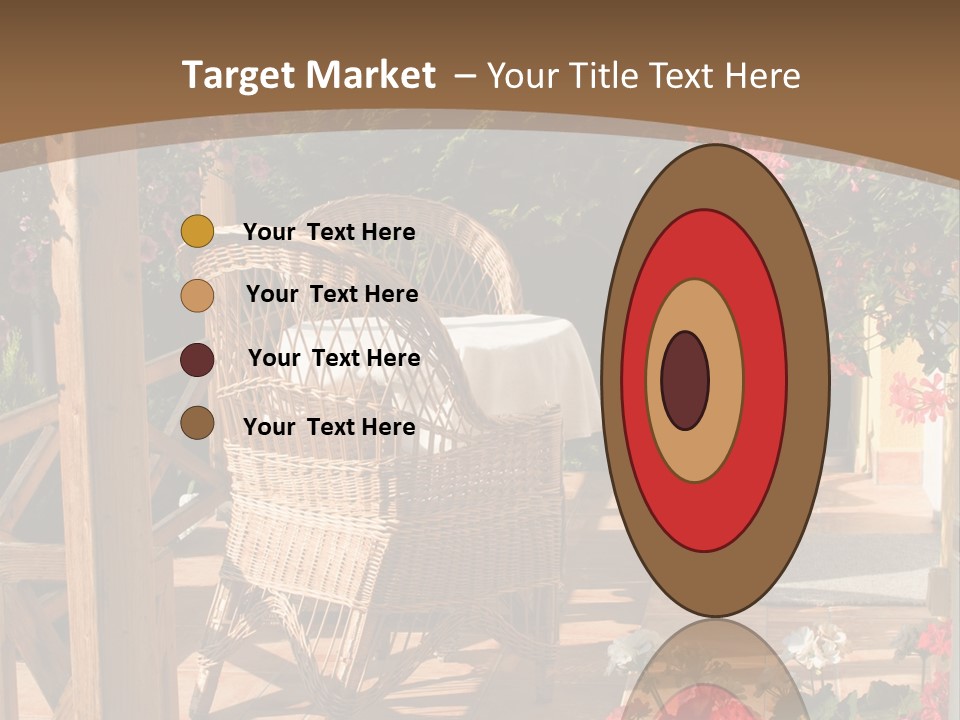 House Patio With Natural Wooden Patio Furniture PowerPoint Template