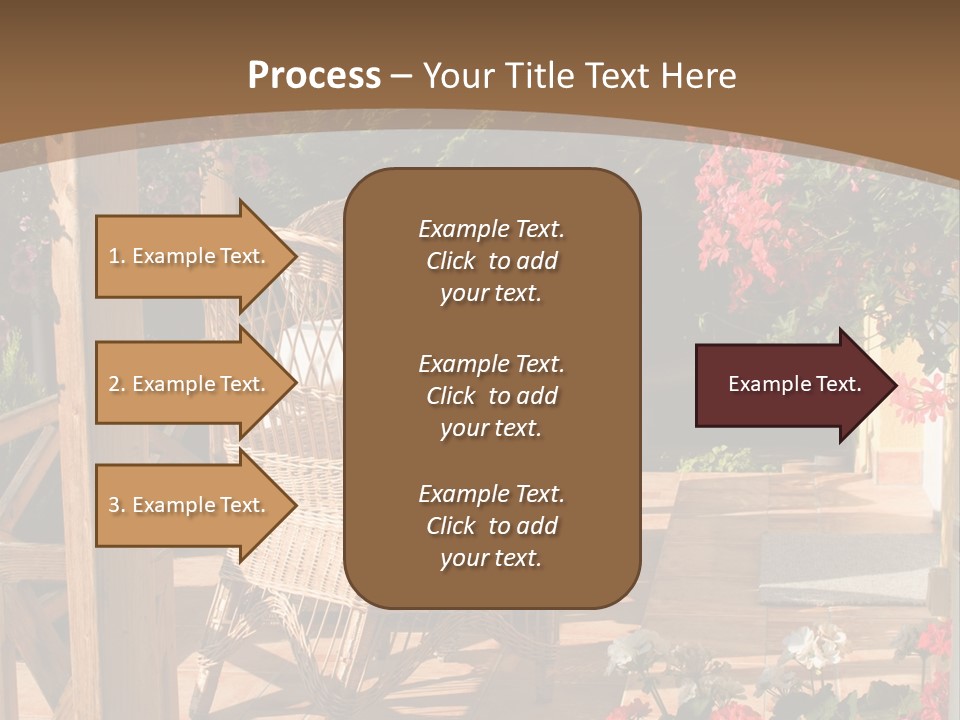 House Patio With Natural Wooden Patio Furniture PowerPoint Template