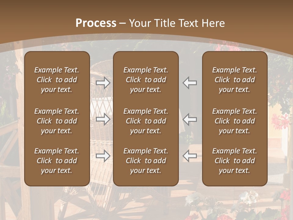 House Patio With Natural Wooden Patio Furniture PowerPoint Template
