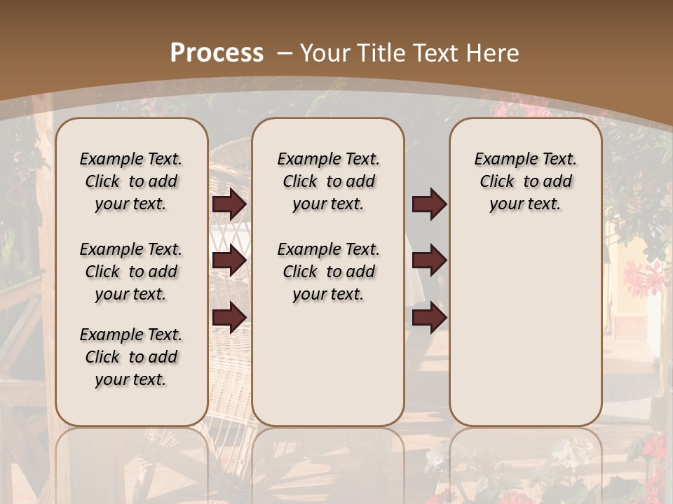 House Patio With Natural Wooden Patio Furniture PowerPoint Template