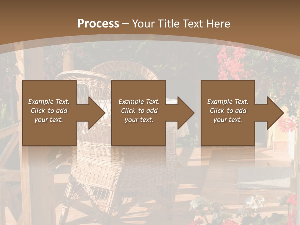 House Patio With Natural Wooden Patio Furniture PowerPoint Template