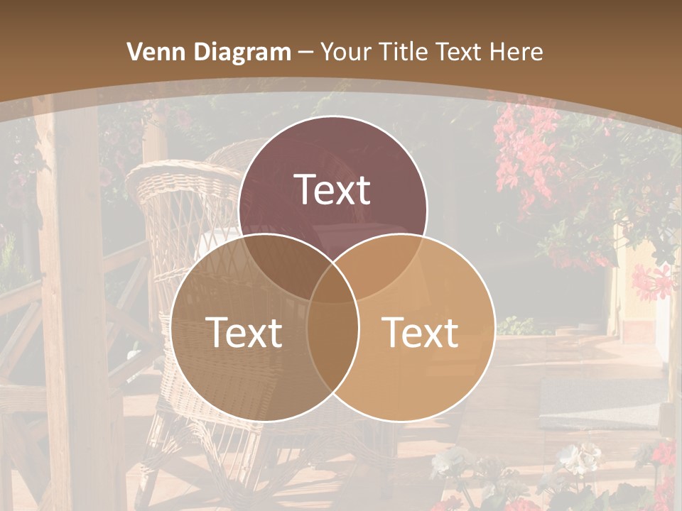 House Patio With Natural Wooden Patio Furniture PowerPoint Template